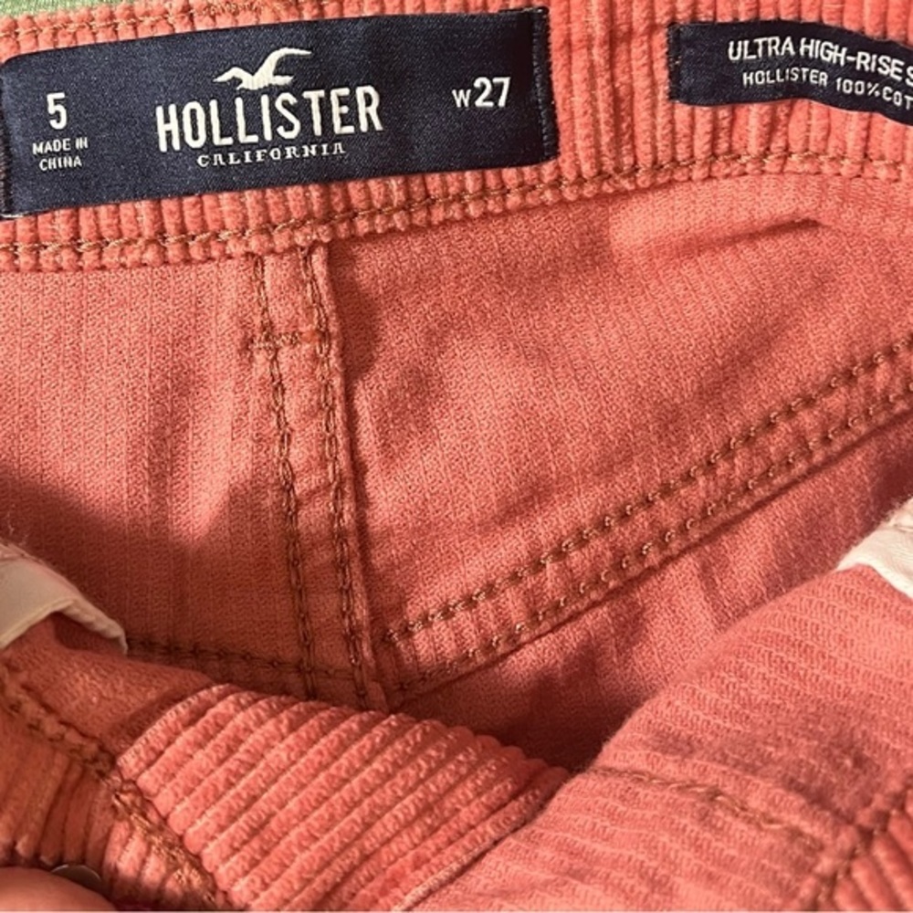 Hollister CA Size 5 (27) Corduroy Ultra High Rise Mini Skirt Button Front Womens - Picture 2 of 6